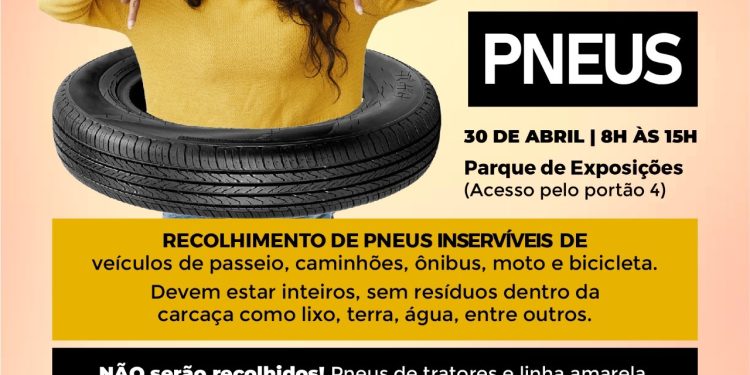 Recolhimento de pneus acontece no próximo dia 30