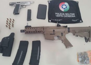 PM apreende fuzil em operação contra o tráfico em Palhoça