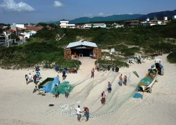 Safra da tainha terá banheiros químicos e iluminação nos ranchos de pesca