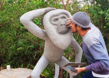 Lagoa do Peri ganha monumento que celebra fim da extinção do bugio-ruivo