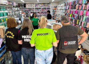 Procon apreende centenas de acessórios falsificados para celular em Florianópolis