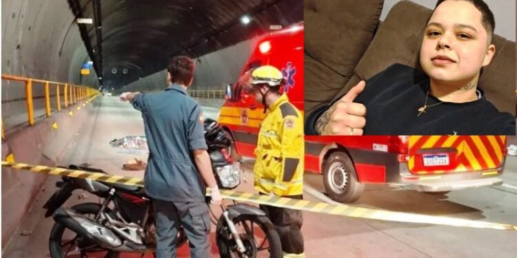 Mulher morre ao bater de moto dentro do Túnel Antonieta de Barros