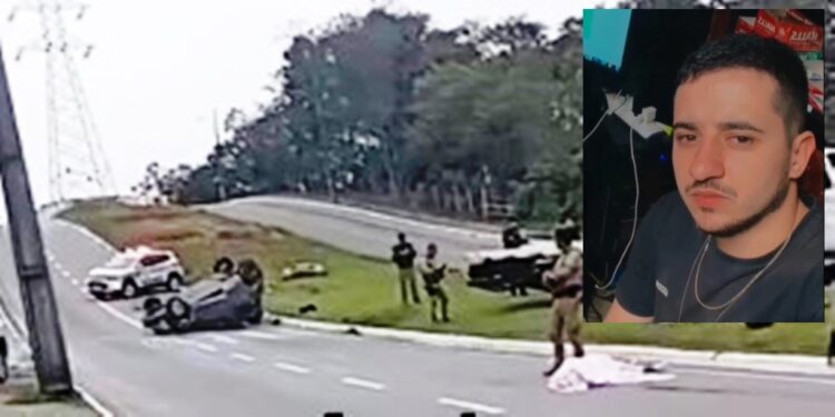 Jovem morre após capotar o carro na Avenida das Torres